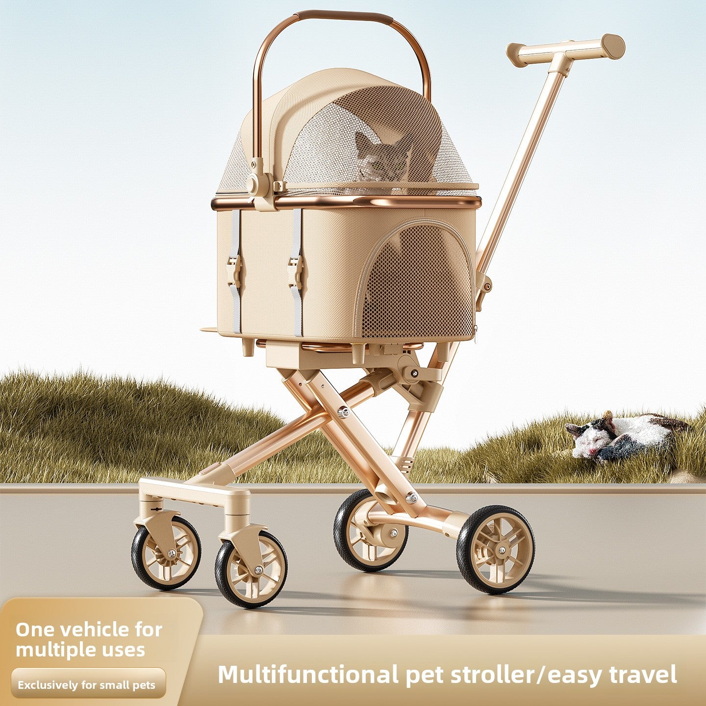 Foldable Detachable Pet Stroller