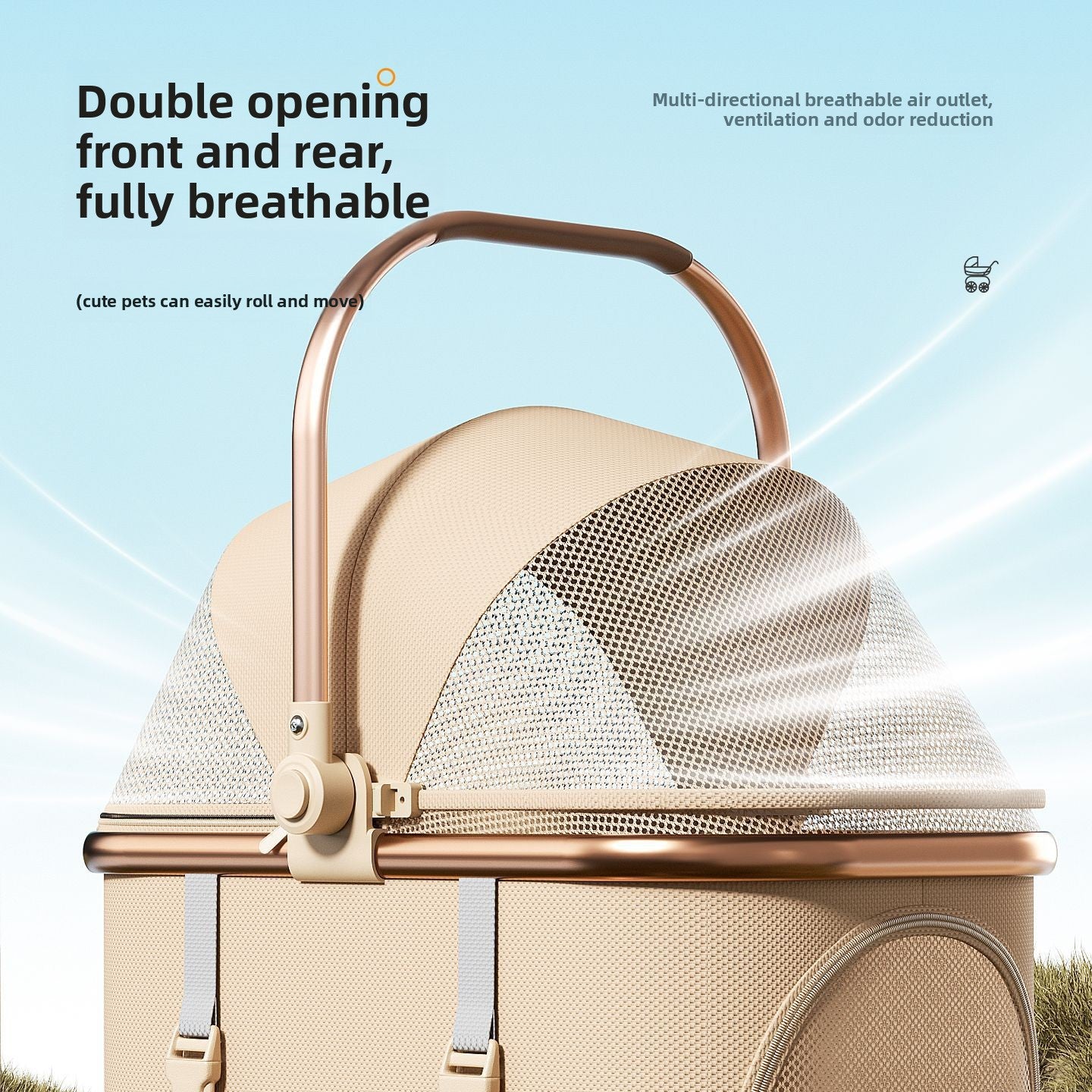Foldable Detachable Pet Stroller