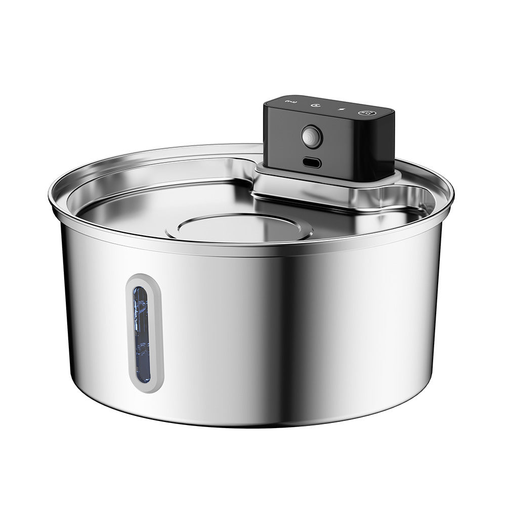 3.2L Wireless Sensor Pet Water Dispenser 304 Stainless Steel Cat Water Feeder Unplugged